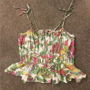 Anthropologie floral blouse tank